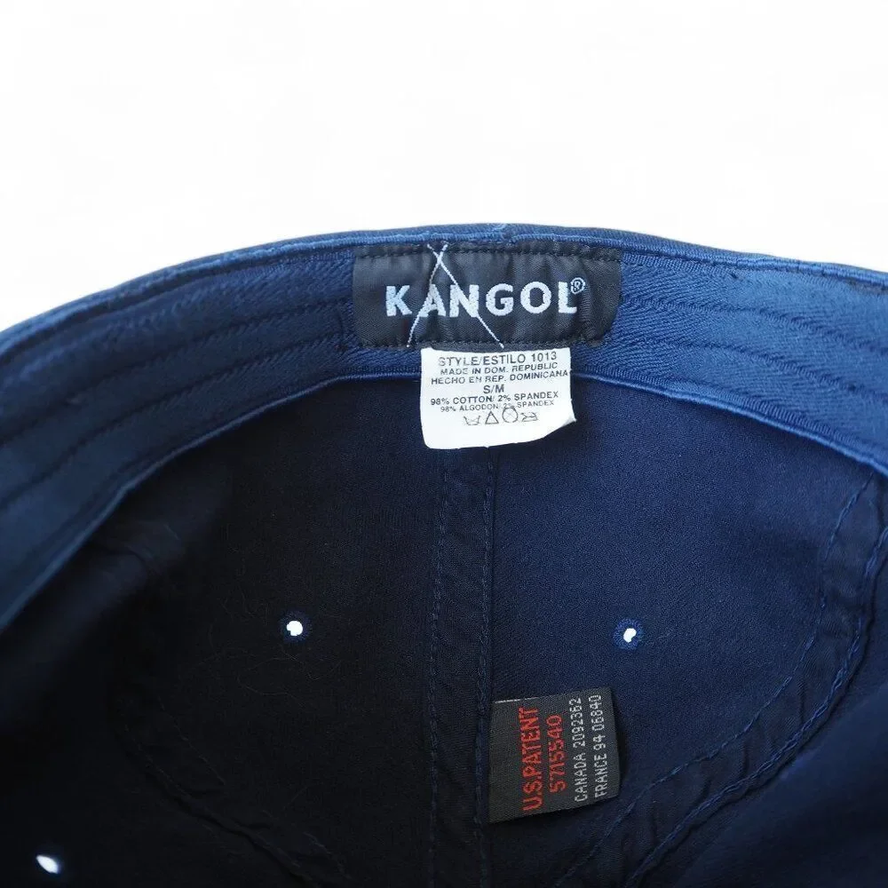Kangol Vintage 90s FlexFit 100% Cotton Fitted‎ Hat Navy / Light Blue S/M